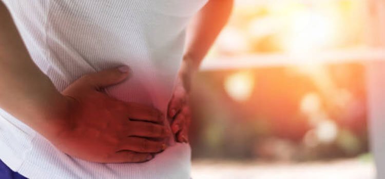 Hiatal hernia showing stomach pushing through diaphragm