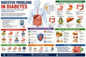 Digestive Problems in Diabetes: Causes, Symptoms, Treatment & Gut Health Guide