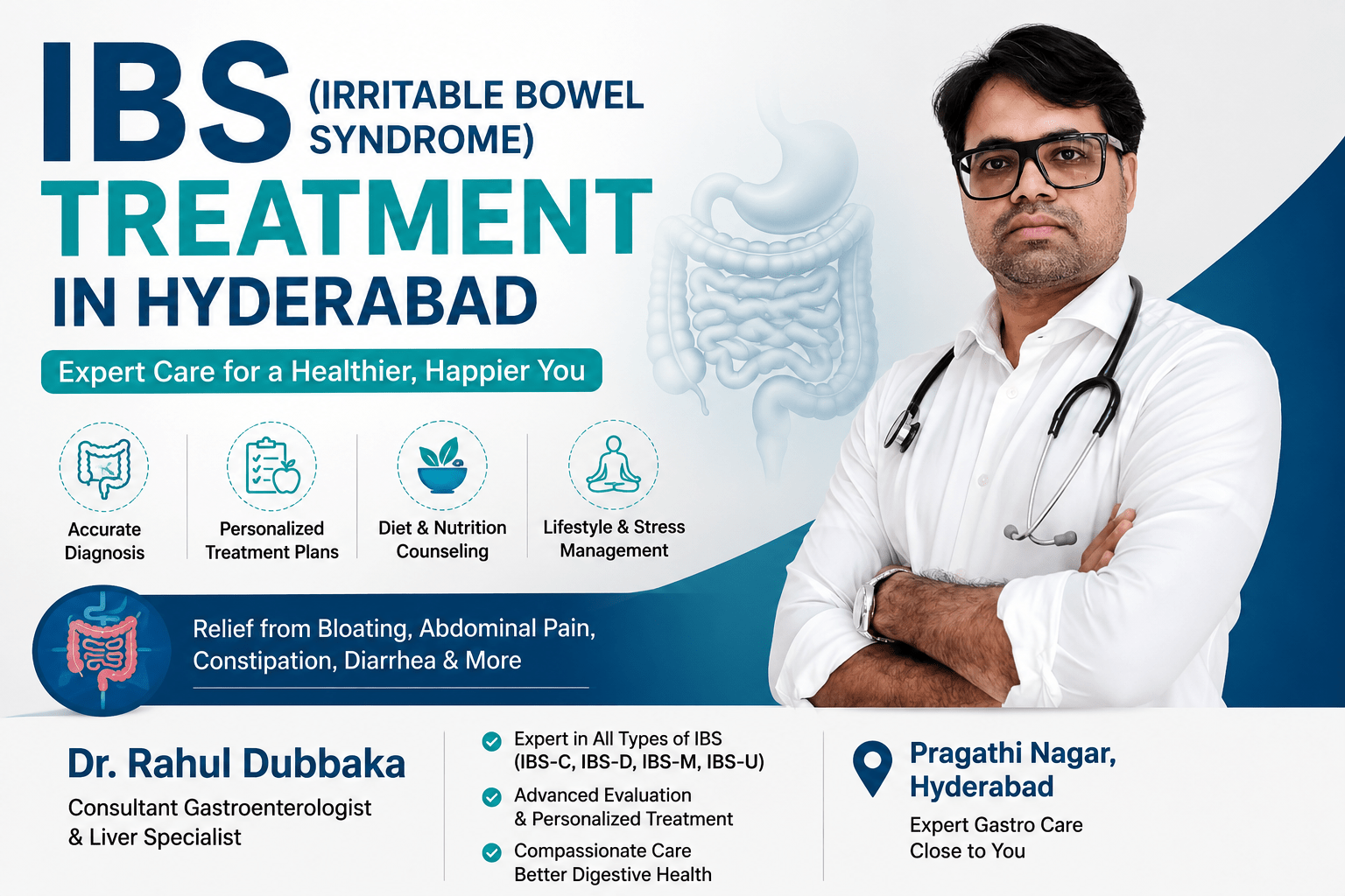 Expert diagnosis and treatment for Irritable Bowel Syndrome (IBS) in Pragathi Nagar, Hyderabad